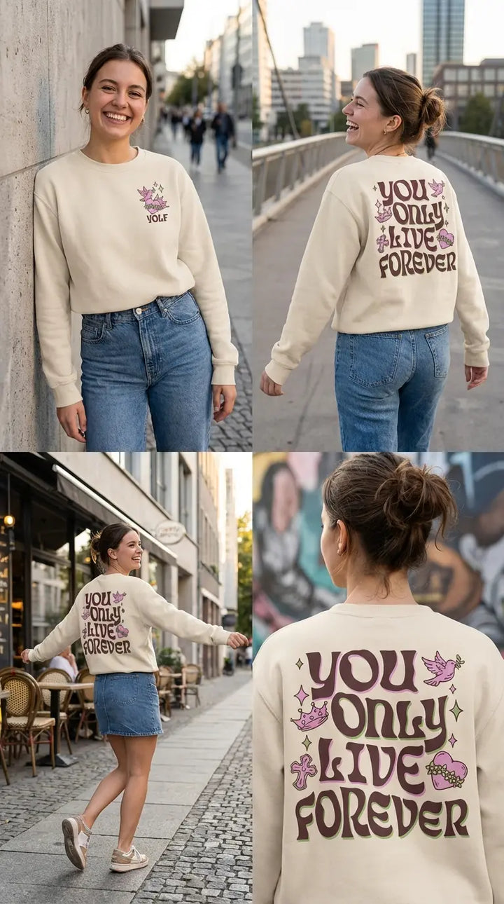 You Only Live  Forever Oversized Heavyweight Sweatshirt