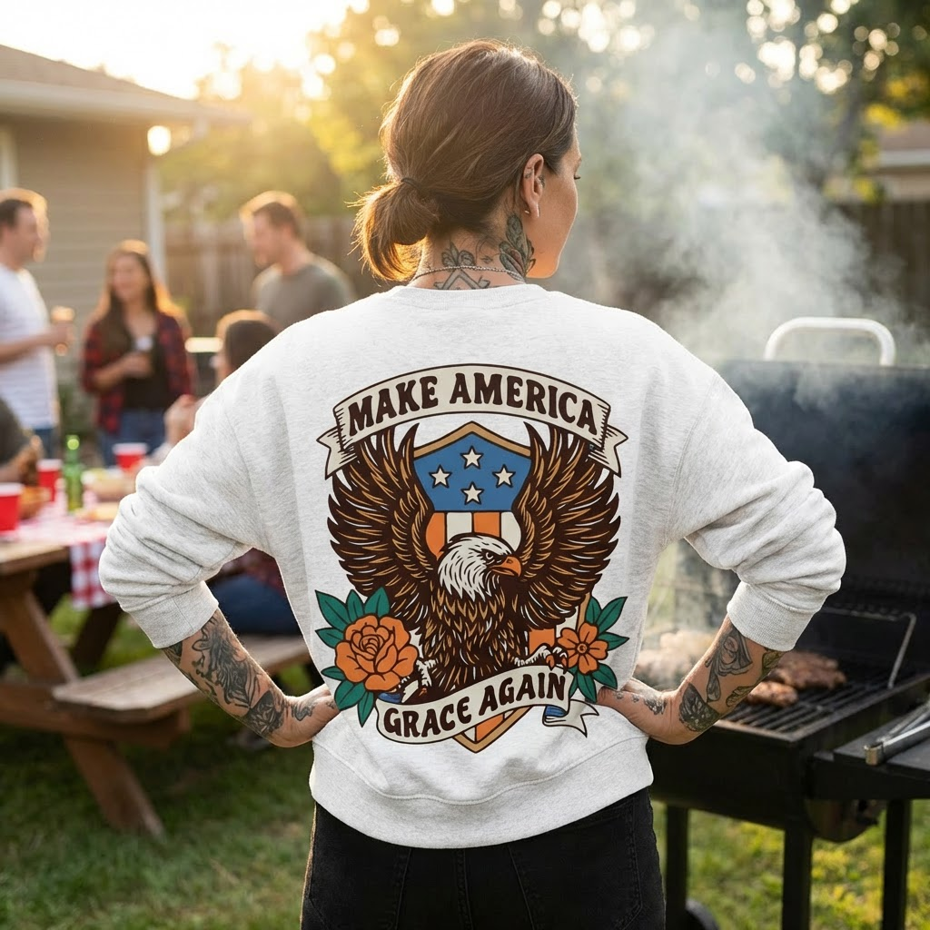 Make America Grace Again Women’s Organic Crew Neck Sweatshirt