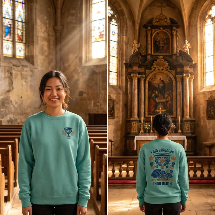 I Am Stronger Than Death Unisex Garment-Gyed Sweatshirt