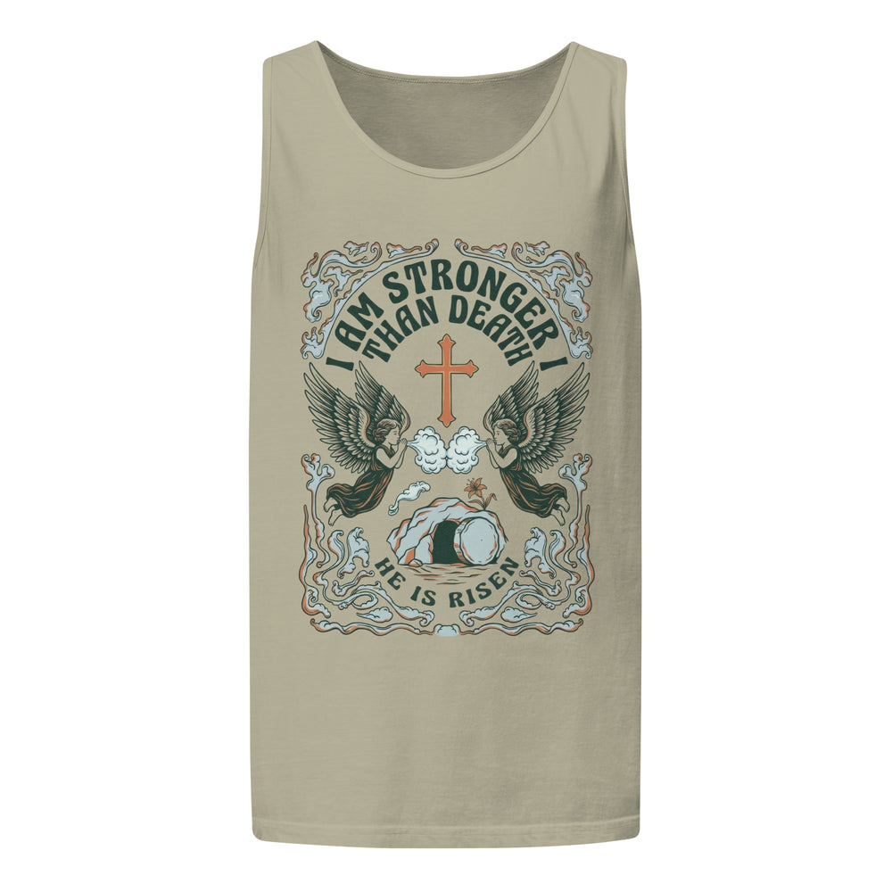 Groovy Risen Unisex Garment-Dyed Tank Top - Sandstone - Front View