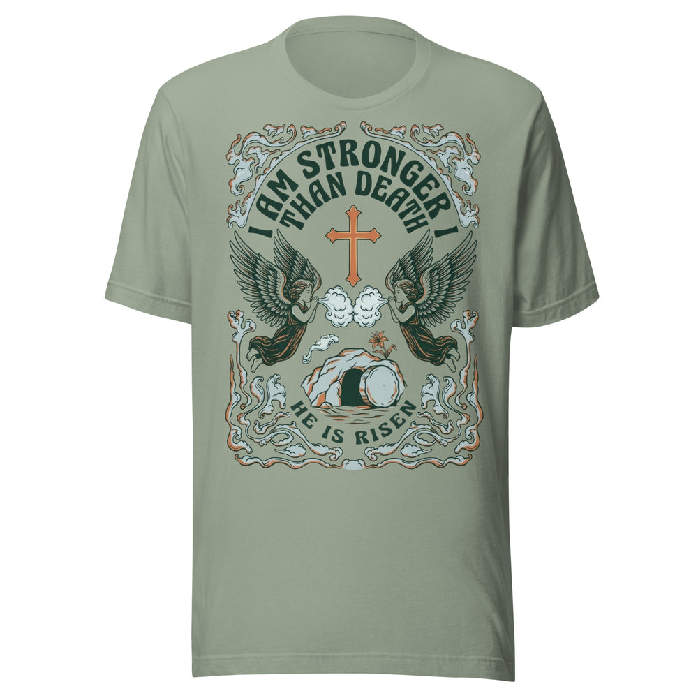 Groovy Risen Unisex T-shirt - Sage - Front View